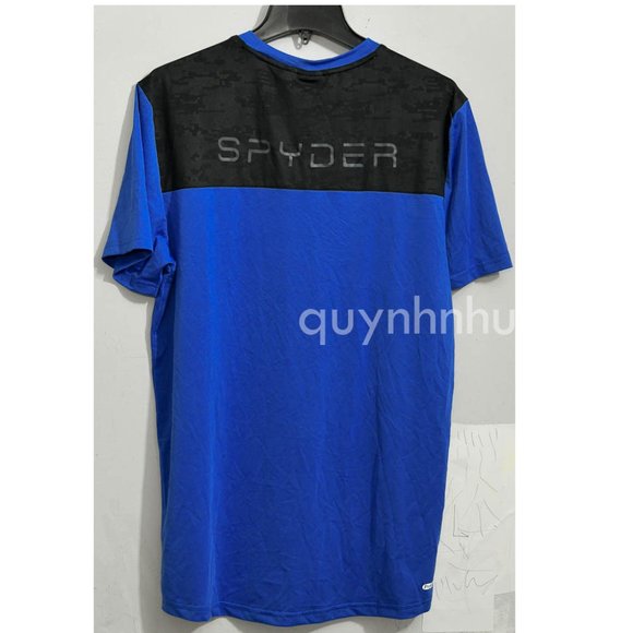 Brand new Spyder active men tee shorts sleeve BLUE - Picture 4 of 5